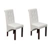 Pack 2 Uds Sillas De Comedor | Silla De Cocina | Mueble De Comedor Cuero Sintético Blanco Cfw790851