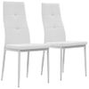 Pack 2 Uds Sillas De Comedor | Silla De Cocina | Mueble De Comedor Cuero Sintético Blanco Cfw790852