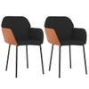 Pack 2 Uds Sillas De Comedor | Silla De Cocina | Mueble De Comedor Cuero Sintético Y Tela Negro Cfw790868