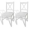 Pack 2 Uds Sillas De Comedor | Silla De Cocina | Mueble De Comedor Madera De Pino Blancas Cfw790893