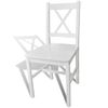 Pack 2 Uds Sillas De Comedor | Silla De Cocina | Mueble De Comedor Madera De Pino Blancas Cfw790893