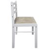 Pack 2 Uds Sillas De Comedor | Silla De Cocina | Mueble De Comedor Madera Maciza Caucho Terciopelo Blanco Cfw790899