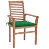 Pack 2 Uds Sillas De Comedor | Silla De Cocina | Mueble De Comedor Madera Maciza De Teca Con Cojines Verde Cfw790910