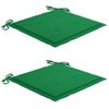 Pack 2 Uds Sillas De Comedor | Silla De Cocina | Mueble De Comedor Madera Maciza De Teca Con Cojines Verde Cfw790910