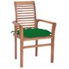 Pack 2 Uds Sillas De Comedor | Silla De Cocina | Mueble De Comedor Madera Maciza De Teca Con Cojines Verde Cfw790911