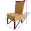 Pack 2 Uds Sillas De Comedor | Silla De Cocina | Mueble De Comedor Ratán Natural Marrón Cfw790929