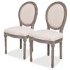 Pack 2 Uds Sillas De Comedor | Silla De Cocina | Mueble De Comedor Tela Color Crema Cfw790938