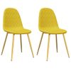 Pack 2 Uds Sillas De Comedor | Silla De Cocina | Mueble De Comedor Terciopelo Amarillo Mostaza Cfw790964