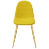 Pack 2 Uds Sillas De Comedor | Silla De Cocina | Mueble De Comedor Terciopelo Amarillo Mostaza Cfw790964