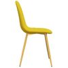 Pack 2 Uds Sillas De Comedor | Silla De Cocina | Mueble De Comedor Terciopelo Amarillo Mostaza Cfw790964