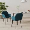 Pack 2 Uds Sillas De Comedor | Silla De Cocina | Mueble De Comedor Terciopelo Azul Cfw790969