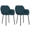 Pack 2 Uds Sillas De Comedor | Silla De Cocina | Mueble De Comedor Terciopelo Azul Cfw790969