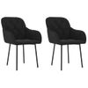 Pack 2 Uds Sillas De Comedor | Silla De Cocina | Mueble De Comedor Terciopelo Negro Cfw790999