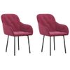 Pack 2 Uds Sillas De Comedor | Silla De Cocina | Mueble De Comedor Terciopelo Rojo Tinto Cfw791004