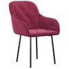 Pack 2 Uds Sillas De Comedor | Silla De Cocina | Mueble De Comedor Terciopelo Rojo Tinto Cfw791004