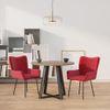 Pack 2 Uds Sillas De Comedor | Silla De Cocina | Mueble De Comedor Terciopelo Rojo Tinto Cfw791005