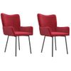 Pack 2 Uds Sillas De Comedor | Silla De Cocina | Mueble De Comedor Terciopelo Rojo Tinto Cfw791005