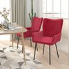 Pack 2 Uds Sillas De Comedor | Silla De Cocina | Mueble De Comedor Terciopelo Rojo Tinto Cfw791005