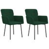 Pack 2 Uds Sillas De Comedor | Silla De Cocina | Mueble De Comedor Terciopelo Verde Oscuro Cfw791019