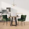 Pack 2 Uds Sillas De Comedor | Silla De Cocina | Mueble De Comedor Terciopelo Verde Oscuro Cfw791024