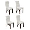 Pack 4 Uds Sillas De Comedor | Silla De Cocina | Mueble De Comedor Cuero Sintético Blanco Cfw791029