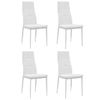 Pack 4 Uds Sillas De Comedor | Silla De Cocina | Mueble De Comedor Cuero Sintético Blanco Cfw791032