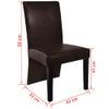 Pack 4 Uds Sillas De Comedor | Silla De Cocina | Mueble De Comedor Cuero Sintético Marrón Oscuro Cfw791038