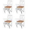 Pack 4 Uds Sillas De Comedor | Silla De Cocina | Mueble De Comedor Madera De Pino Blancas Cfw791062