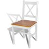 Pack 4 Uds Sillas De Comedor | Silla De Cocina | Mueble De Comedor Madera De Pino Blancas Cfw791062