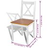 Pack 4 Uds Sillas De Comedor | Silla De Cocina | Mueble De Comedor Madera De Pino Blancas Cfw791062