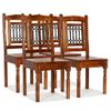 Pack 4 Uds Sillas De Comedor | Silla De Cocina | Mueble De Comedor Madera Maciza Acabado Sheesham Clásica Cfw791067