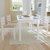 Pack 4 Uds Sillas De Comedor | Silla De Cocina | Mueble De Comedor Madera Maciza Caucho Terciopelo Blanco Cfw791069