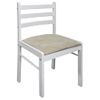 Pack 4 Uds Sillas De Comedor | Silla De Cocina | Mueble De Comedor Madera Maciza Caucho Terciopelo Blanco Cfw791069