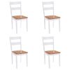 Pack 4 Uds Sillas De Comedor | Silla De Cocina | Mueble De Comedor Madera Maciza De Caucho Blanco Cfw791071