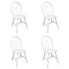 Pack 4 Uds Sillas De Comedor | Silla De Cocina | Mueble De Comedor Madera Maciza De Caucho Blanco Cfw791073