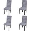 Pack 4 Uds Sillas De Comedor | Silla De Cocina | Mueble De Comedor Tela Gris Claro Cfw791102