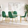 Pack 4 Uds Sillas De Comedor | Silla De Cocina | Mueble De Comedor Terciopelo Verde Oscuro Cfw791130