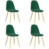 Pack 4 Uds Sillas De Comedor | Silla De Cocina | Mueble De Comedor Terciopelo Verde Oscuro Cfw791130