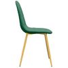 Pack 4 Uds Sillas De Comedor | Silla De Cocina | Mueble De Comedor Terciopelo Verde Oscuro Cfw791130