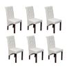 Pack 6 Uds Sillas De Comedor | Silla De Cocina | Mueble De Comedor Cuero Sintético Blanco Cfw791135