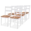 Pack 6 Uds Sillas De Comedor | Silla De Cocina | Mueble De Comedor Madera De Caucho Blancas Cfw791157