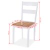 Pack 6 Uds Sillas De Comedor | Silla De Cocina | Mueble De Comedor Madera De Caucho Blancas Cfw791157