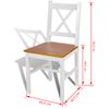 Pack 6 Uds Sillas De Comedor | Silla De Cocina | Mueble De Comedor Madera De Pino Blancas Cfw791160