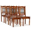 Pack 6 Uds Sillas De Comedor | Silla De Cocina | Mueble De Comedor Madera Maciza Acabado Sheesham Clásico Cfw791162