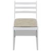 Pack 6 Uds Sillas De Comedor | Silla De Cocina | Mueble De Comedor Madera Maciza Y Terciopelo Blanco Cfw791173