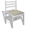 Pack 6 Uds Sillas De Comedor | Silla De Cocina | Mueble De Comedor Madera Maciza Y Terciopelo Blanco Cfw791173