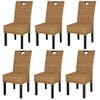 Pack 6 Uds Sillas De Comedor | Silla De Cocina | Mueble De Comedor Ratán Kubu Madera De Mango Cfw791179