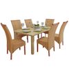 Pack 6 Uds Sillas De Comedor | Silla De Cocina | Mueble De Comedor Ratán Marrón Natural Cfw791183