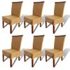 Pack 6 Uds Sillas De Comedor | Silla De Cocina | Mueble De Comedor Ratán Marrón Natural Cfw791183