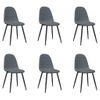 Pack 6 Uds Sillas De Comedor | Silla De Cocina | Mueble De Comedor Terciopelo Gris Oscuro Cfw791204